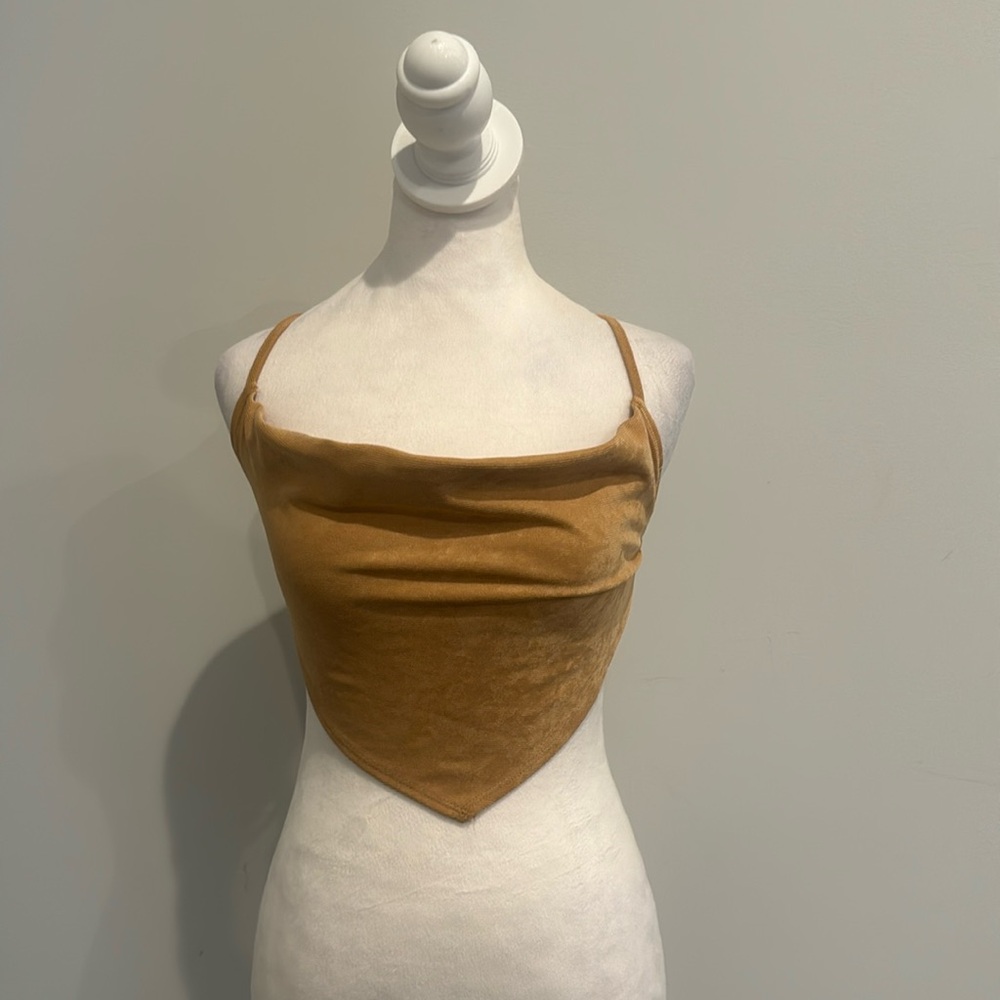 TIC TOC Tan Tie Crop Top